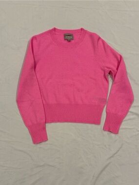 J. Crew Bright Pink Crewneck cashmere Sweater